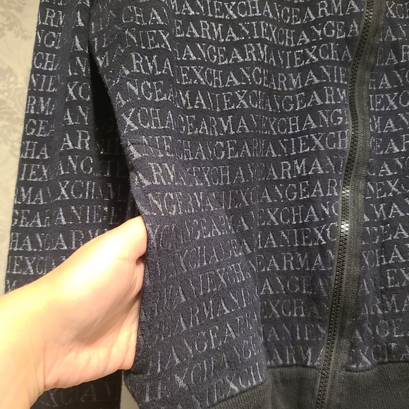 Armani Exchange Navy/Black Silver Assymetrical zipper jacket M - Picture 6 of 6